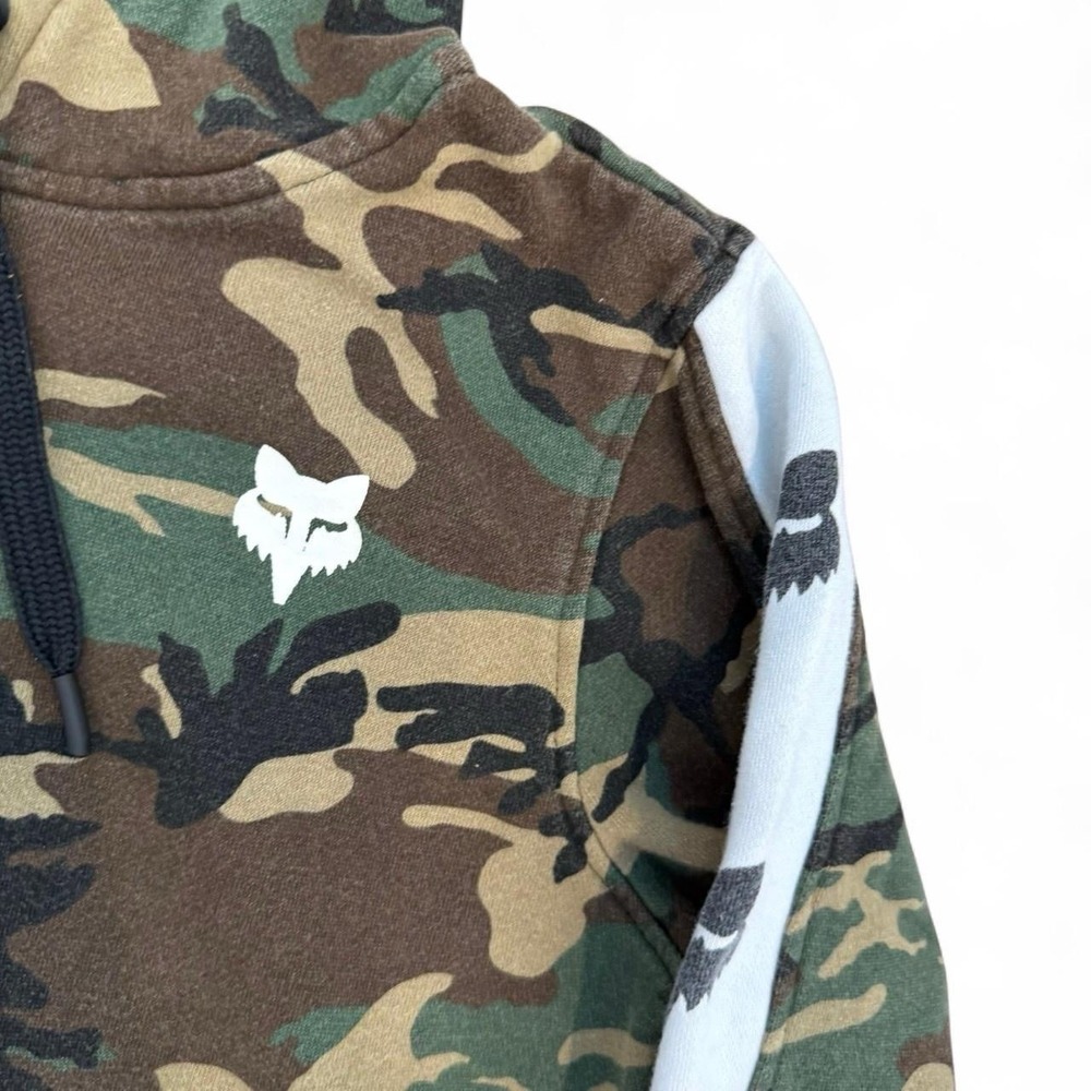Fox Racing Camo Pullover Hoodie Women's Medium Sweatshirt Drawstring Goth Y2K - Picture 3 of 4